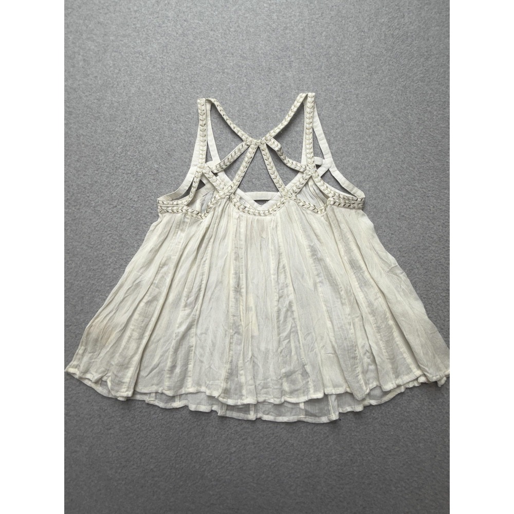 Vanessa Virginia Anthropologie Womens 4 White Boho Strappy Cami NWT - Picture 9 of 13
